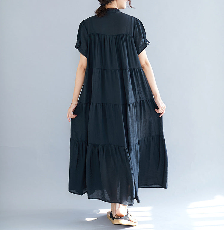Plus Size Tier Midi Shirt Dress – Pluspreorder