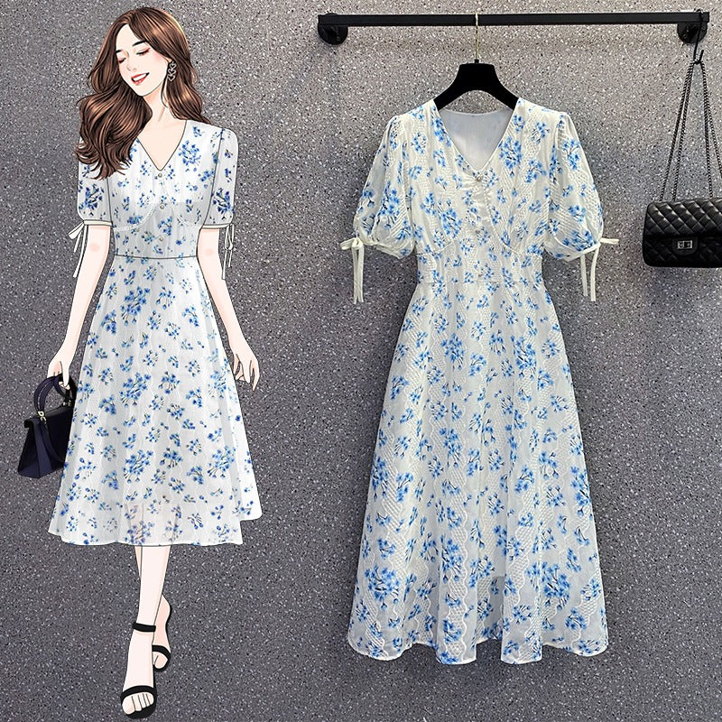 Korean Style] Woorie Floral Print Chiffon Maxi Dress – Ordicle