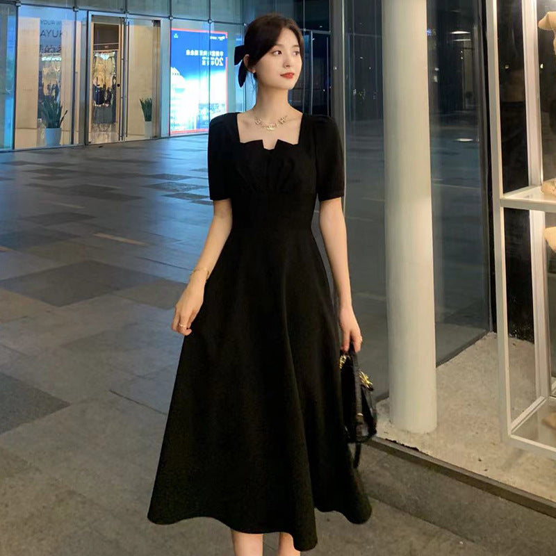 Plus Size Korean Square Neck Midi Dress