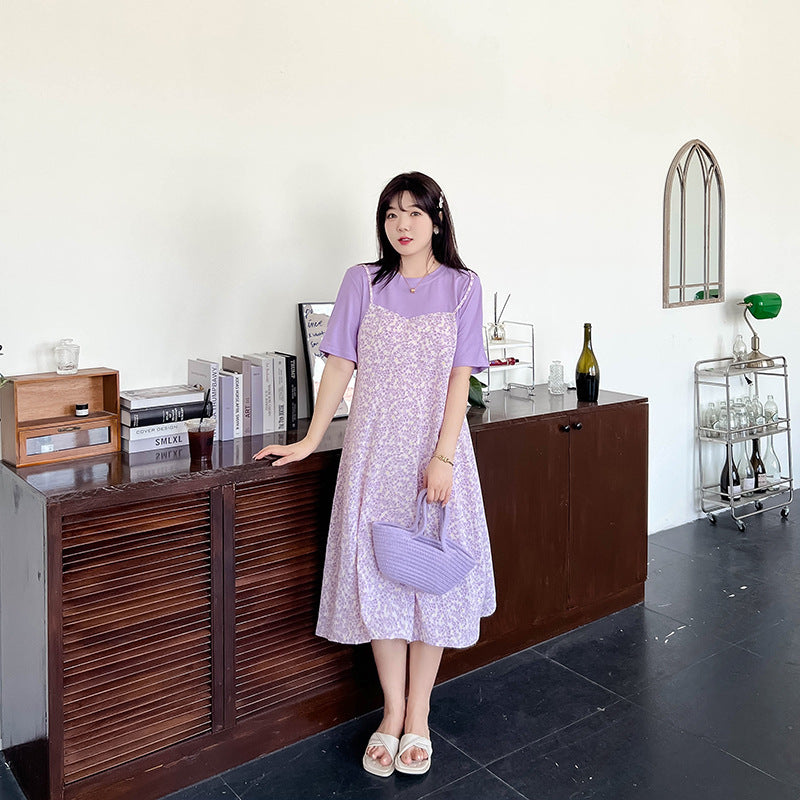 Mock two piece dress cheap