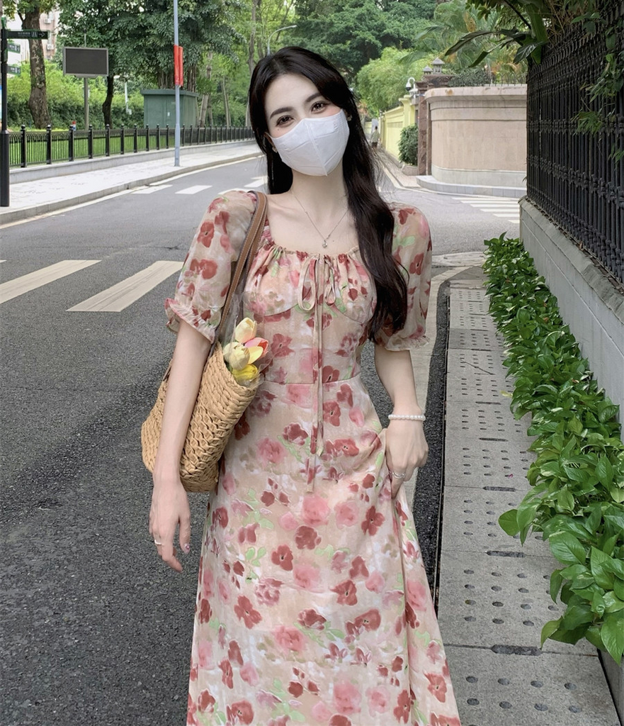 korean midi dress korean dresses for women Midi Dress Women Elegant Summer New Fashion Evening Party Ladies Slim tavimart