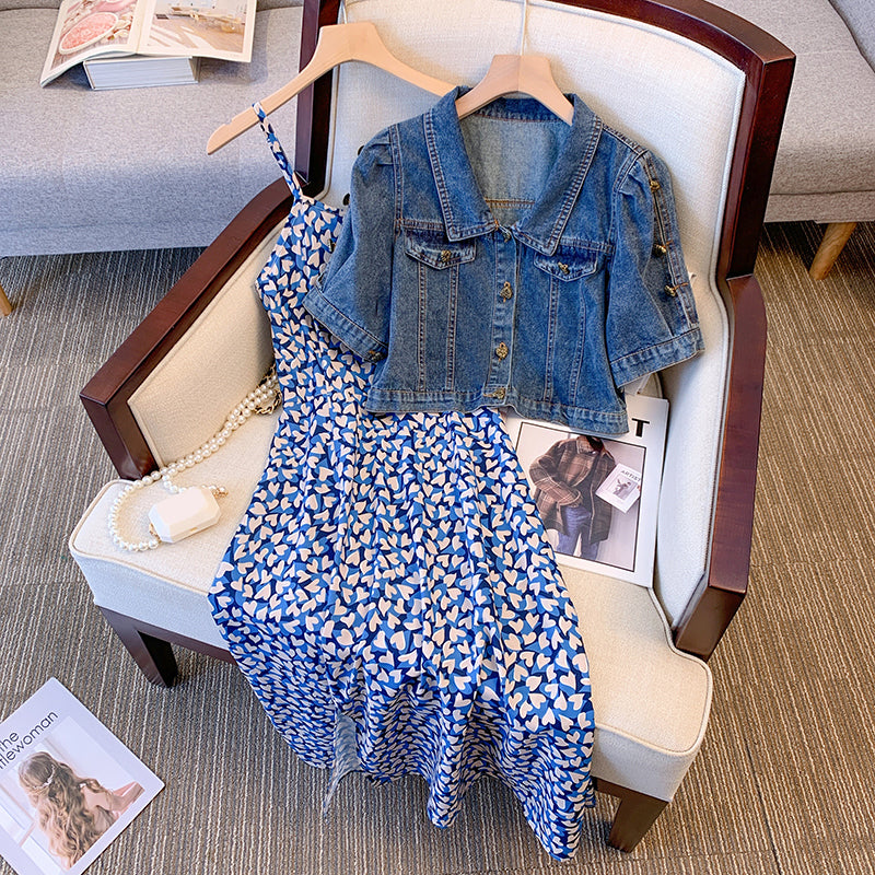 White jacket cheap dress set
