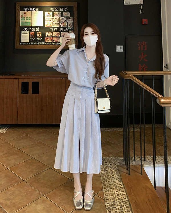 Plus Size Korean Midi Shirt Dress