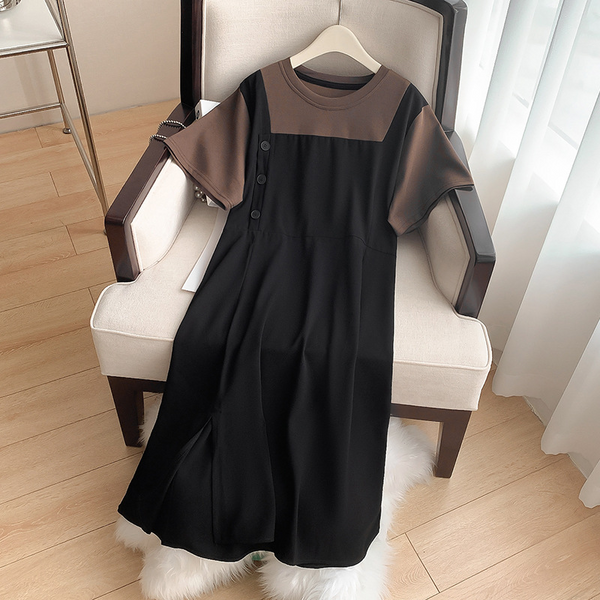 Plus Size Korean Mock 2 Piece Dress (EXTRA BIG SIZE)