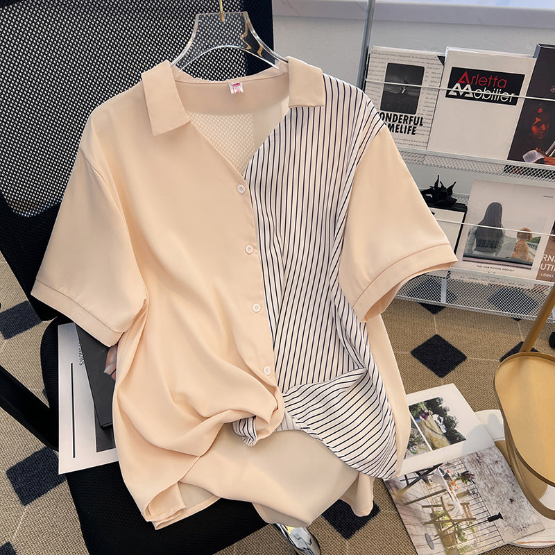Plus Size Korean Stripe Shirt