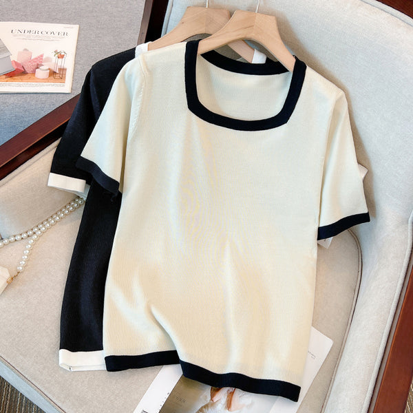 (Special Price!) Plus Size Square Neck Knit Top