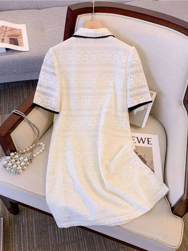Plus Size Lace Polo T Shirt Dress – Pluspreorder
