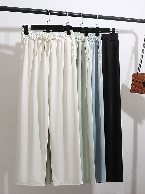 Plus Size Loose Leg Cool Fabric Long Pants (Extra Big Size)