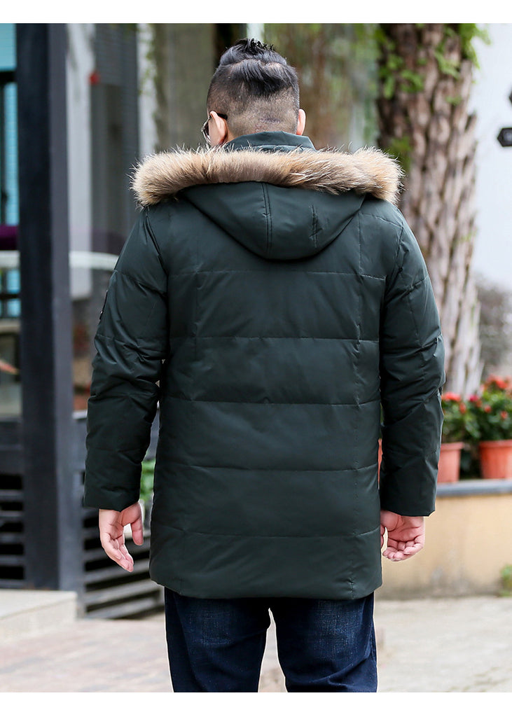 Mens green coat with fur hood outlet