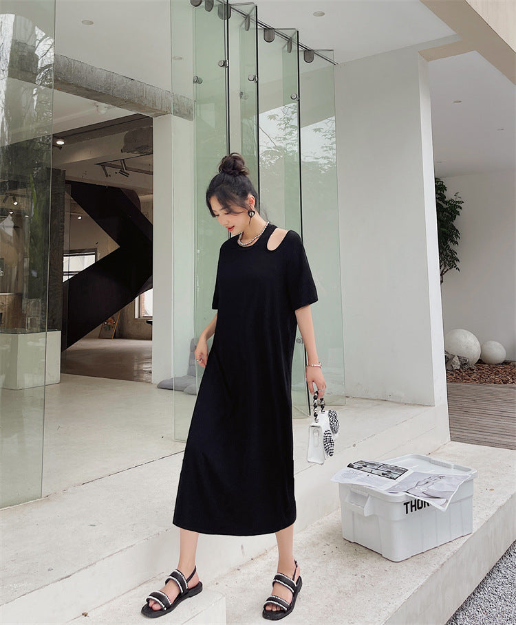 Shirt Maxi Dress Cutout T Shirt Dress Plus Size Korean Cutout Midi T Shirt  Dress  Pluspreorder