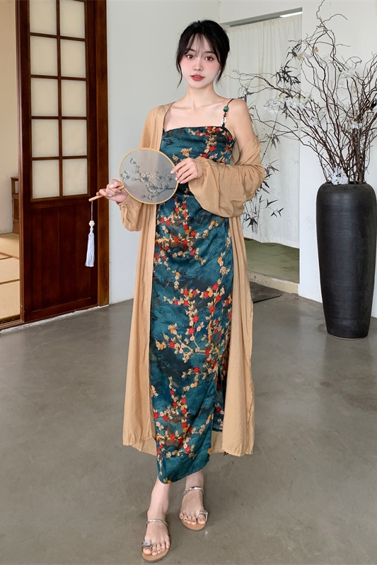 Cardigan long dress clearance