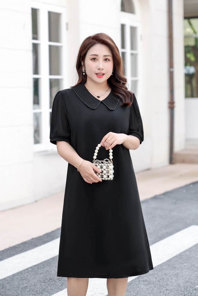 Peter pan collar shirt top dress