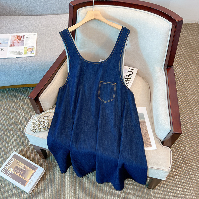 Plus Size Pinafore Denim Dress And White T Shirt Top Set (EXTRA BIG SI –  Pluspreorder