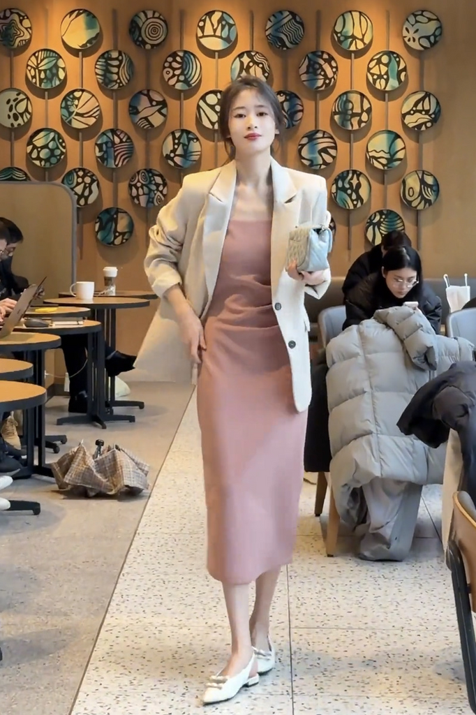 Plus Size Pink Cami Dress And Khaki Blazer Set Pluspreorder Plus Size Pink Cami Dress And Khaki Blazer Set Pluspreorder