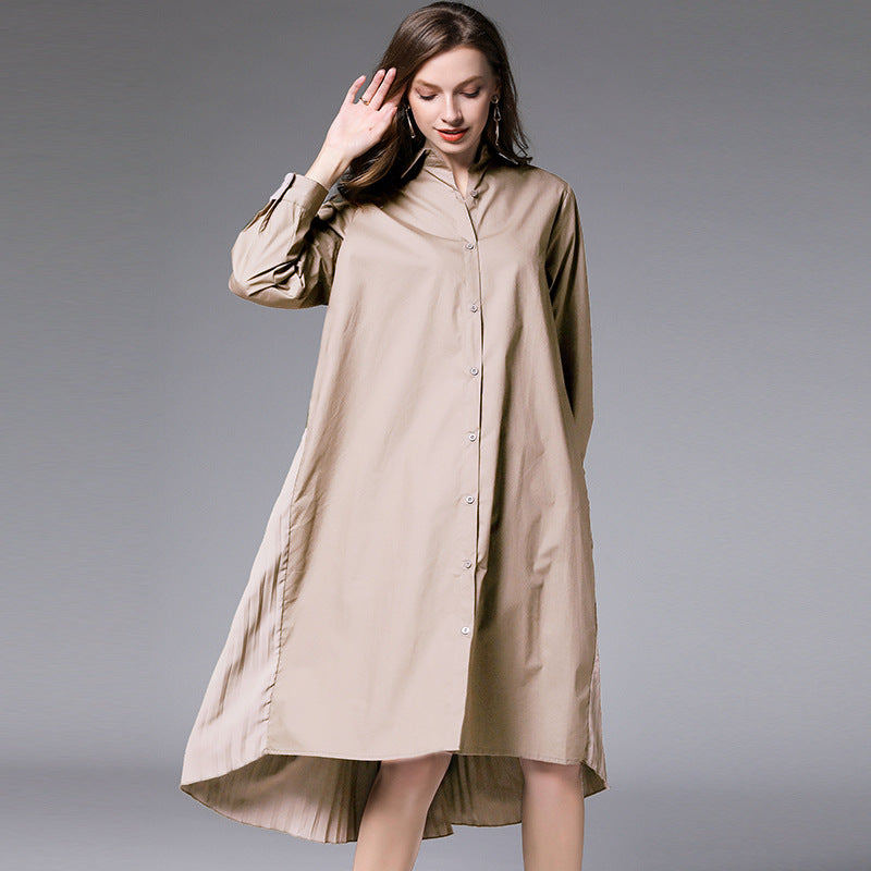 Plus Size 100% Cotton Pleat Back Tunic Shirt / Shirt Dress – Pluspreorder