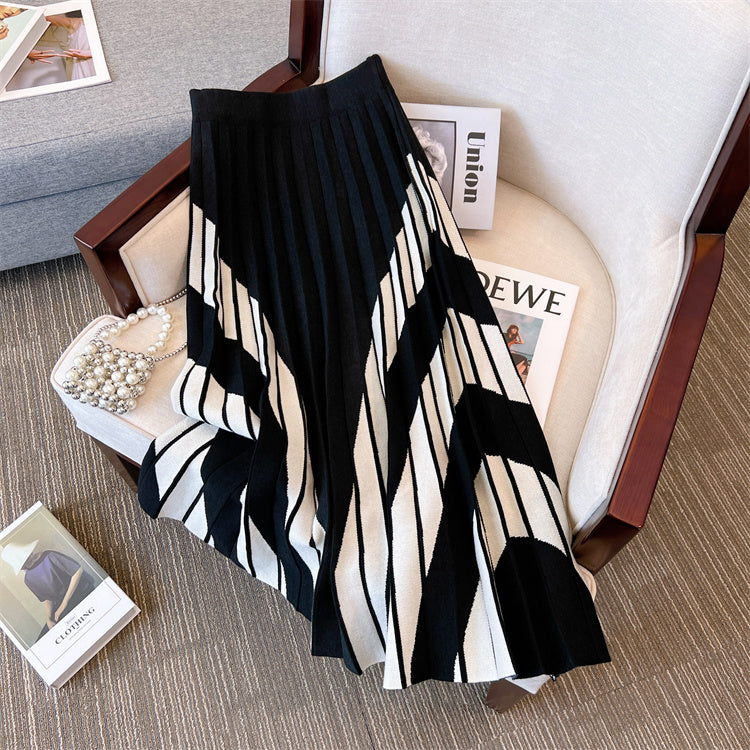 Plus Size Korean Pleat Pattern Midi Skirt – Pluspreorder