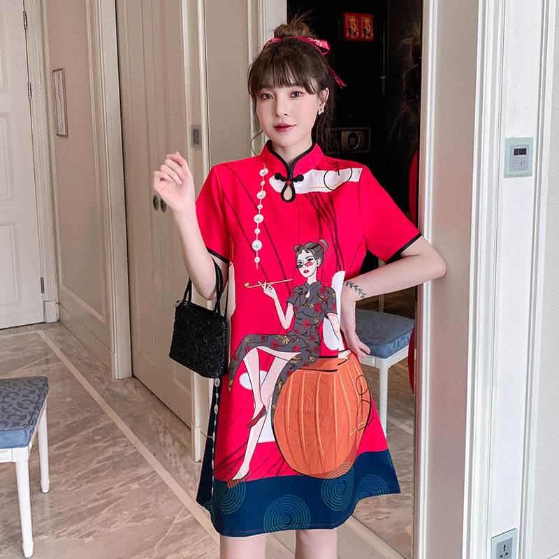 Plus Size Modern Girl A Line Cheongsam