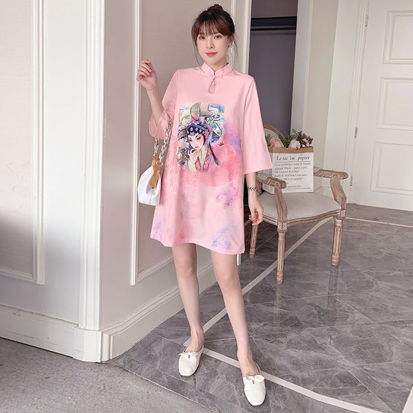 Plus Size Pink Geisha Cheongsam