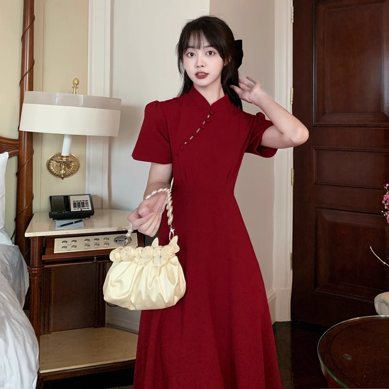 Plus Size Red A Line Cheongsam Dress – Pluspreorder