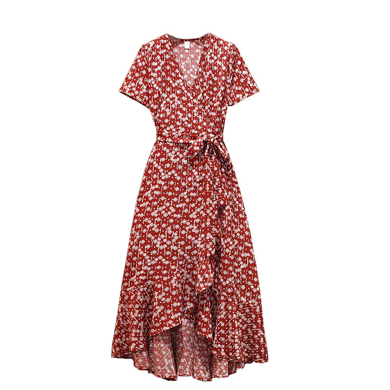 Plus Size Red Wrap Midi Dress – Pluspreorder