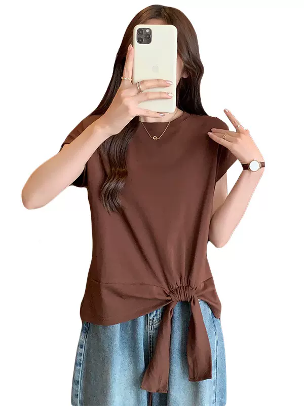 Tie Plus Plus Size Side Tie Top – Pluspreorder
