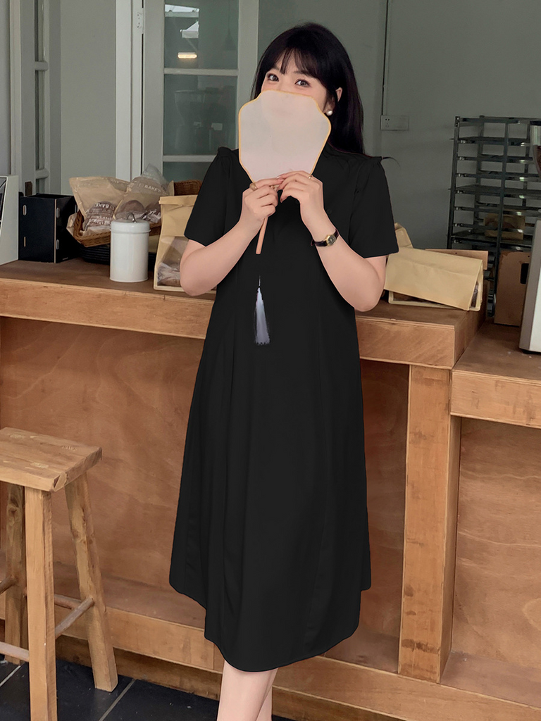 Plus Size Simple Cheongsam Shift Dress Pluspreorder