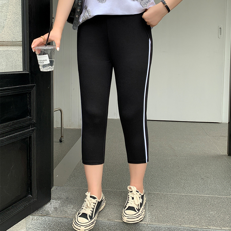 Plus Size Skinny Black Track Leggings Pants EXTRA BIG SIZE Black 2XL