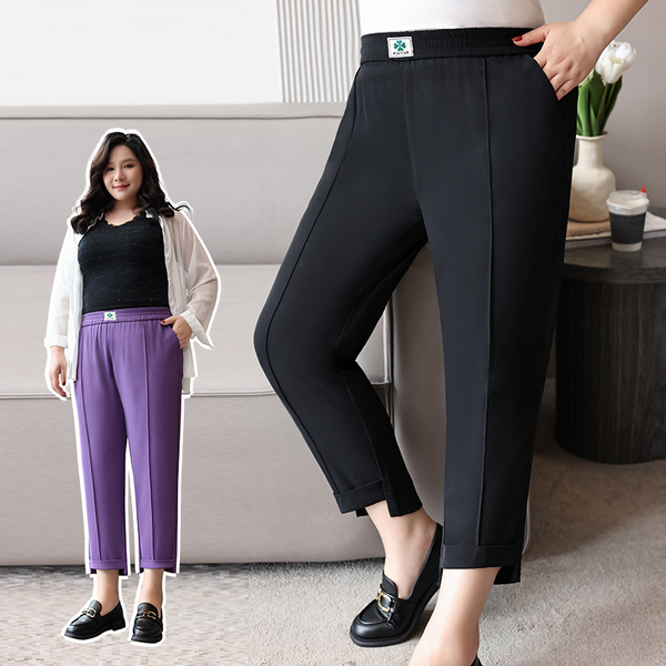 Plus Size Black Pattern Skinny Capri Pants (Extra Big Size) – Pluspreorder