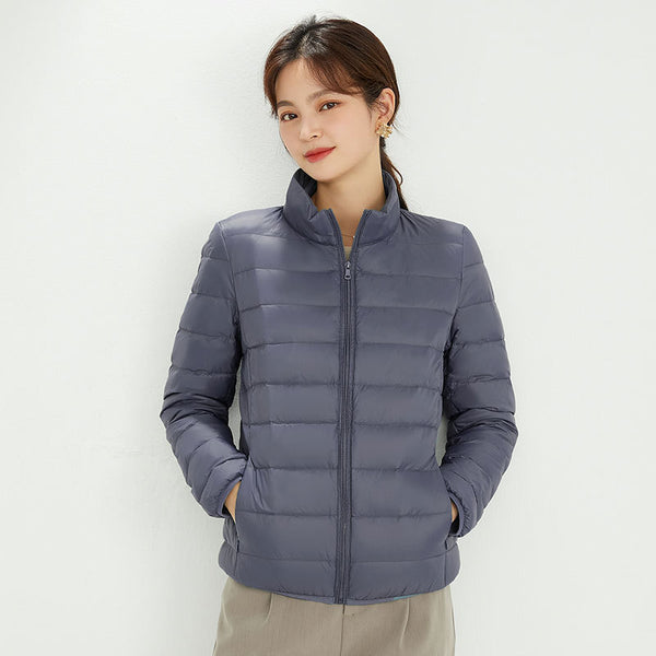 Plus Size Stand Collar Lightweight Down Jacket