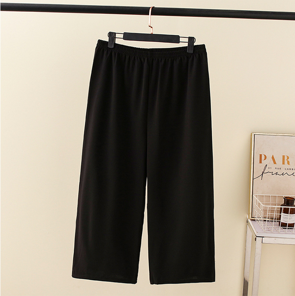 Plus Size Stretchband Wide Leg Capri Pants (Extra Big Size)