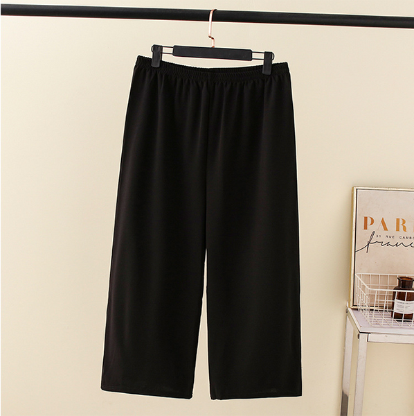 Plus Size Stretchband Wide Leg Capri Pants (Extra Big Size