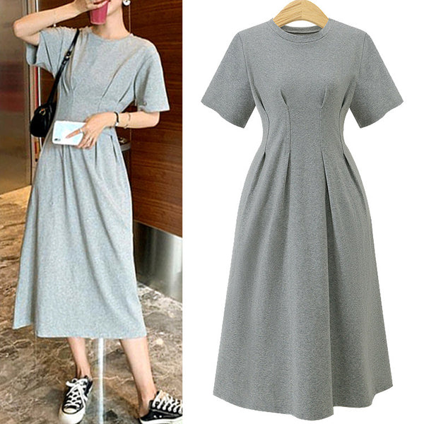 (Ready Stock Grey XL - 1 Pc) Plus Size T Shirt Dress