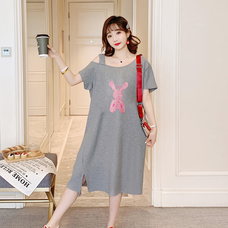 Off the shoulder shirt dress plus size top
