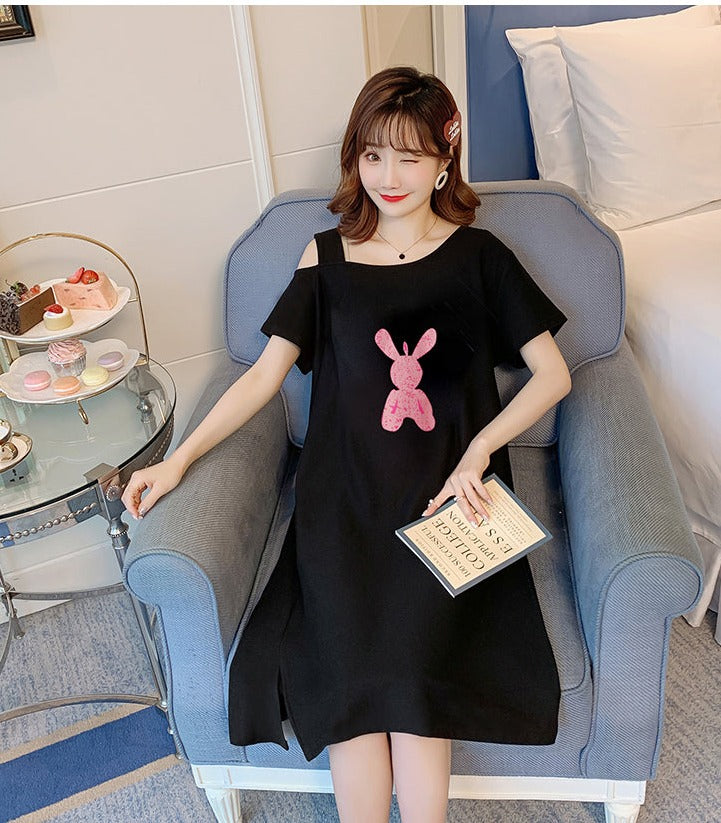 Off the shoulder t hot sale shirt dress plus size