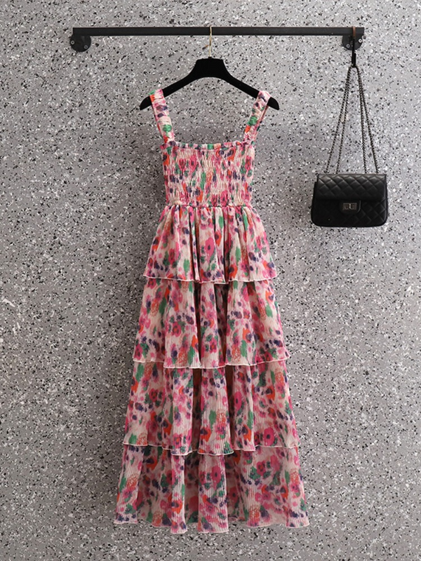 Plus Size Tier Floral Cake Dresss