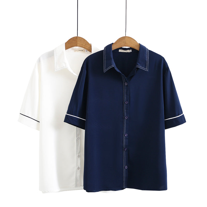 Plus Size Stitch Shirt Blouse (EXTRA BIG SIZE)