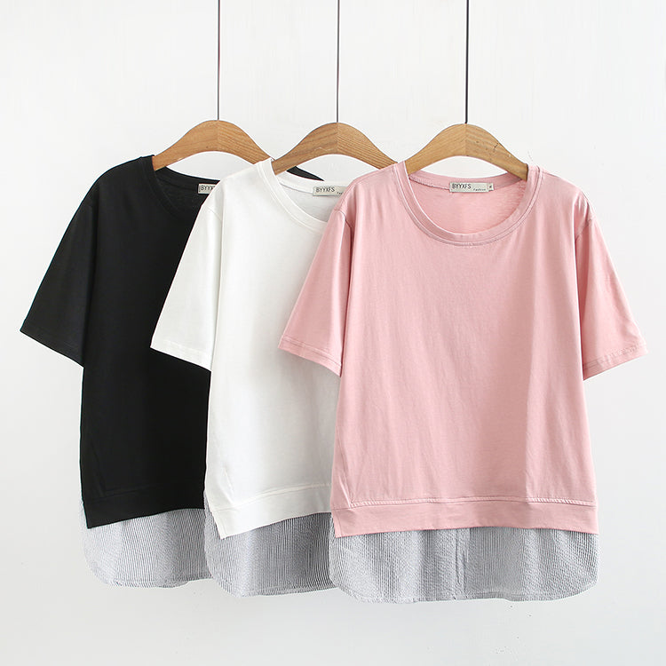 Plus Size Layer Short Sleeve Blouse (EXTRA BIG SIZE) – Pluspreorder