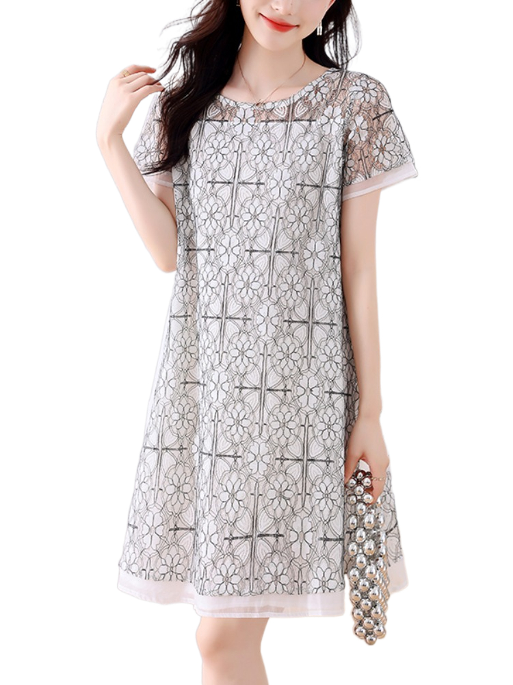 Plus Size White Lace A Line Shift Dress Pluspreorder Plus Size White Lace A Line Shift Dress Pluspreorder