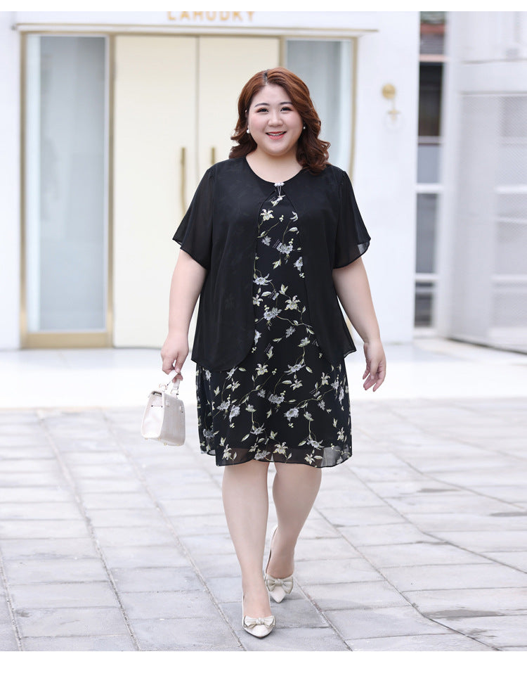Chiffon layered dress plus size deals