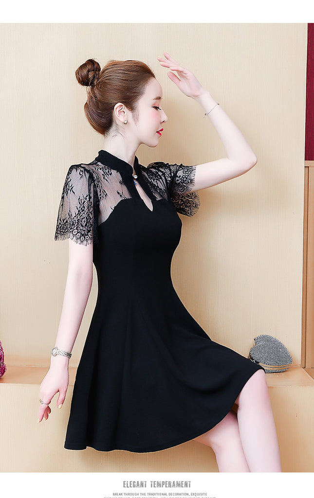 plus size sexy black dresses Plus Size Black Glitter Print Formal Elegant One Shoulder Ruched High Slit  Maxi Dress