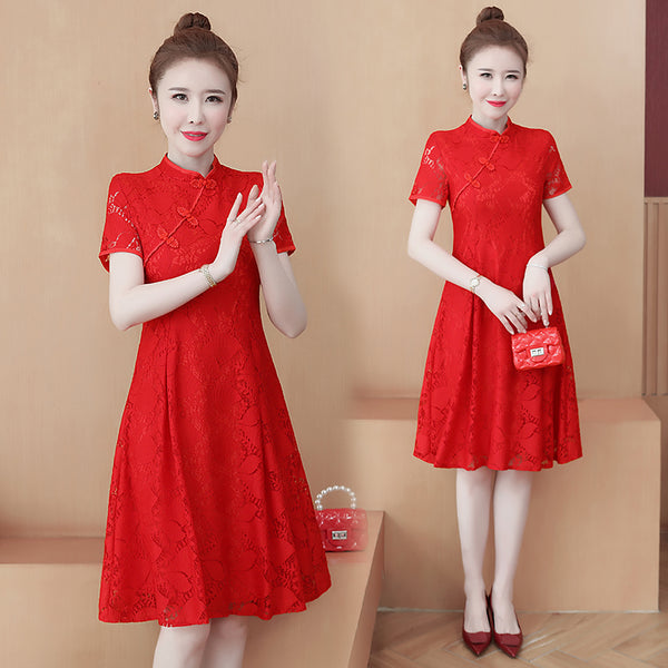 Plus Size Lace Cheongsam
