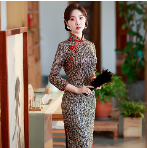 (S-5Xl) Plus Size Mod Formal Cheongsam Dress For Wedding Or D&D