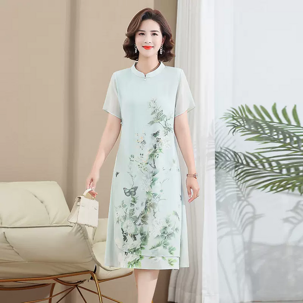 (XL-6XL) Plus Size Formal Butterfly Qipao Dress